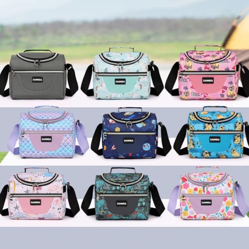 Insulated Cooler Lunch Bag 1.85gal/7L Blue Capibala Theme Reusable Lunch Box Tote for work Picnic Camping Gym Travel - color: 7L Blue Capibala