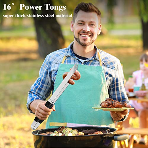 ROMANTICIST 27pcs Heavy Duty Grilling Gifts for Men Dad Fathers Day, Extra Thick BBQ Accessories Tools Set, Stainless Steel Grill Utensils Kit with Meat Claws, Canvas Bag for Outdoor Camping Black - color: Black2