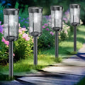 EXCMARK 12 Pack Outdoor Solar Lights Waterproof for Yard Garden Walkway Pathway Lawn Decorative Contemporary Landscape Lighting. (Cool White Light, 12)