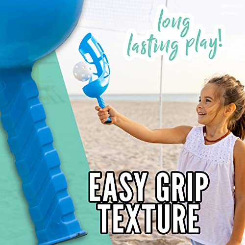 Franklin Sports Fun 5 Combo Outdoor Game Set - Backyard, Beach + Camping Games for Kids - Badminton, Volleyball, Flip Toss, Flying Disc - Horseshoes or Ring Toss - style: Blue Combo Set