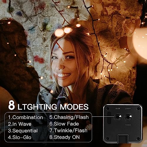 Vimorg Solar String Lights Outdoor, 2 Pack 170FT 480 LED Waterproof Solar Christmas Lights with 8 Lighting Modes for Tree Xmas Decorations - color: 240Warm White
