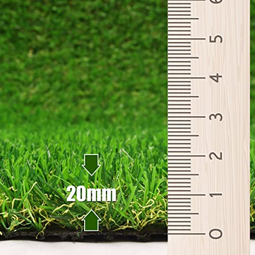 FREADEM Artificial Grass Turf for Pet Dogs 4' x 6', Fake Grass Lawn with Drain Holes, Indoor Outdoor Synthetic Grass Mat for Garden Gym Patio Balcony Playground Backyard, Height 0.8 Inch - size: 4' x 6'