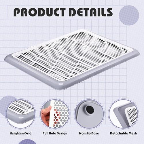 Mifoci Dog Training Pad Holder with Mesh Tray Non-Slip Leak Proof Puppy Potty Tray for Small Medium Large Dogs Pee Pad Holder Easy Clean Indoor Bathroom(19.69 x 14.17 Inch) - size: 19.69 x 14.17 Inch