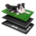 Indoor Dog Potty Grass with Tray Large, Reusable Dog Pee Grass Pad with Tray, Artificial Grass Turf for Puppy Potty Training, Outdoor Portable Pet Loo Toilet, 3-Layer System, 30" × 20" - size: L 30x20x1.2IN-1 Grass Pad