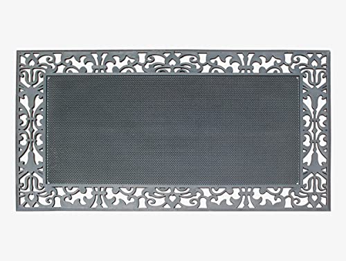 A1 Home Collections 100% Rubber Doormat for Outside Entrance, Non-Slip Heavy Duty Front Door Mats, Thin Profile Hight Traffic Areas Mat - 30" x 48", Rubber Grey - color: Rubber Grey