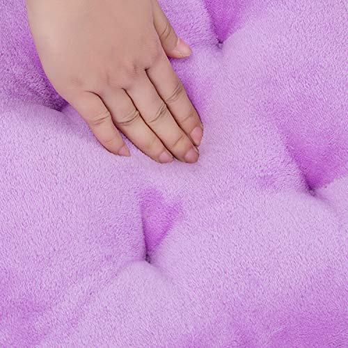 WONDER MIRACLE 4 Pack Seat Cushion/Chair Cushion Pads for Dining Chairs, Office Chair, Car, Floor, Outdoor, Patio，Machine Wash & Dryer Friendly (F&F 16"×16", Lavender) - color: Lavender, style: F&F 16"×16"