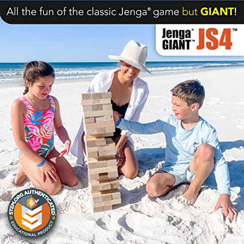Jenga Giant - Hardwood Blocks - Stacks to Over 3 feet - Officially Licensed - JS4 - style: JS4