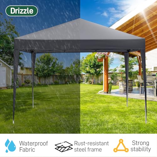 Outvita 10x10ft Ez Pop Up Outdoor Canopy Tent, Portable Commercial Instant Tent with Carry Bag for Party Wedding Birthday BBQ Events - style: 10x10-gray