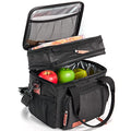 MOV COMPRA Lunch Bags for Men Women, Black Adult Lunch Box for Work, Expandable Leakproof Double Deck Lunch Box Cooler Tote Bag with Removable Shoulder Strap（Black） - color: Black