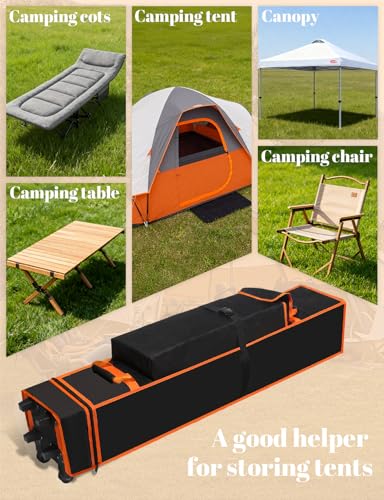10 x 10 x 63 Inch Tent Bag Replacement Part, Canopy Bag Tent Storage Bag Designed for 10 x 10 Pop-up Tents, Comes with Handles and Rollers for Easy Carrying, 800D Waterproof Oxford Fabric - style: 63*10*10 in