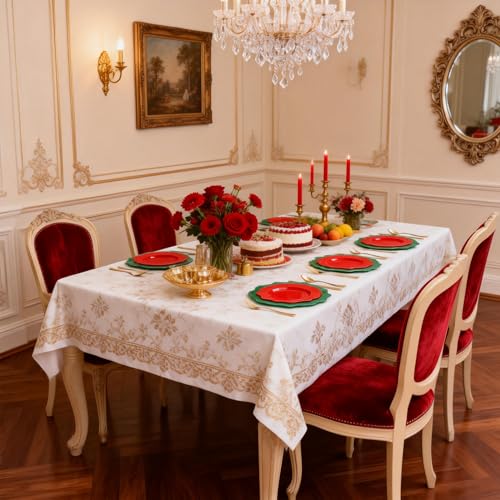 COLOSUS 100pcs Red and Green Plastic Plates, Red and Green Christmas Plastic Plates, Heavy Duty 25 Green/Red Dinner plate 10.5” and 25 Red/Green Salad/Dessert Plate 8.25” suite for Festival - color: Red and Green