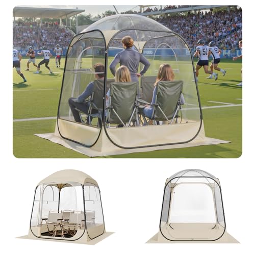 VEVOR Pop up Sports Tent, 8 Sizes Optional Clear Bubble Tent for 1-6 Person, Waterproof Outdoor Pod with Floor Mat & Top Cover, Garden Igloo Dome Tents Camping Shelter for Sports Watching - color: Clear, size: 63" L x 63" W x 71.7" H