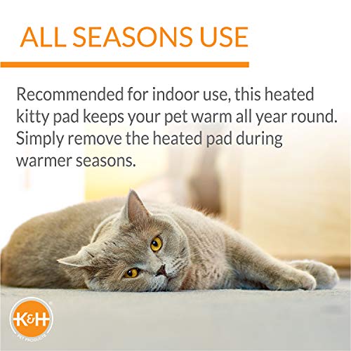 K&H Pet Products Thermo-Kitty Bed Deluxe Heated Cat Bed for Large Kitties - Indoor Heated Pet Bed for Dogs & Cats, Covered Cave Pet Tent, Machine Washable, Safety Listed - Large 20in Tan/Leopard - color: Tan, size: Large 20 Inches 4 Watts