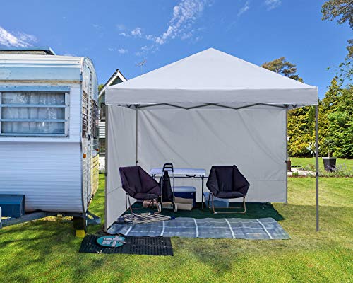 ABCCANOPY Easy Pop up Canopy Tent with 2 Sidewalls for Outdoor Sun Blocking or Rain Protection, 8x8, White - color: White, size: 8x8