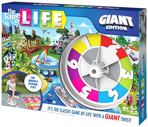 The Game of Life, Giant Edition Family Board Game Indoor/Outdoor Fun Game with Big Oversized Gameboard Cards Spinner, for Adults and Kids Ages 8 and up - style: The Game of Life