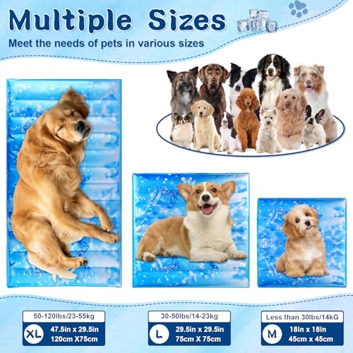 Dog Cooling Mat 2.0, Universal Pet Cooling Pad, Double-Sided Durable Water-Resistant, Portable and Easy to Clean, Suitable for All Pets, Keep Your Pet Cool Indoors and Outdoors (29.5" x 29.5") - size: Large