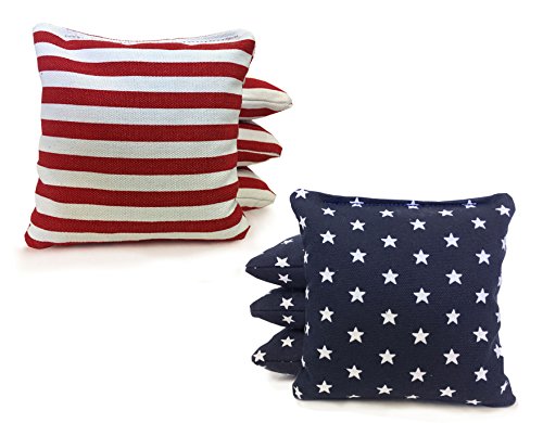 Tailgating Pros Regulation Cornhole Boards Flag Set - Includes 8 Bean Bags, Carrying Cases, and 4'x2' Corn Hole Toss Game w/Ring Light - color: Patriotic Eagle Flag