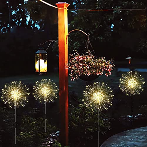 Solar Garden Lights 4-Pack Waterproof Decorative Pathway Firefly Lights for Courtyard & Garden Party Warm White - color: Warm White