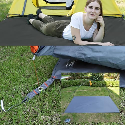 Tent Footprints Outdoor Camping Tent Floor Mat Moisture Proof Ground Sheet 210D Oxford Cloth Ultralight Waterproof Wear-Resistant Multi-Purpose Shading Trap with Tent Stakes - size: 210*150cm (6.89*4.92 FT)