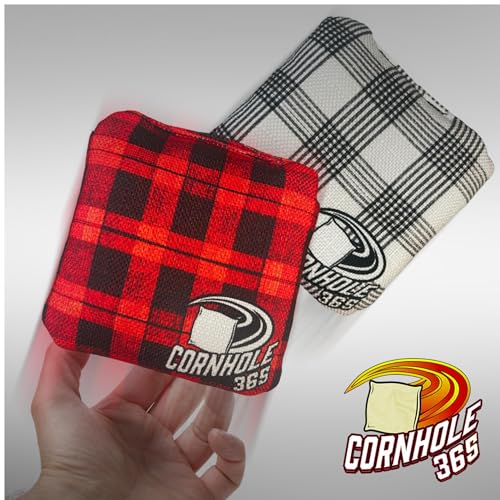 Cornhole365 Themed Cornhole Bag - All-Weather, Heavy-Duty & Durable Polyester Fabric, Resin Filling, Double-Stitched Duck Cloth - Professional Cornhole Bean Bags for Indoor & Outdoor Use - Set of 8 - color: Plaid