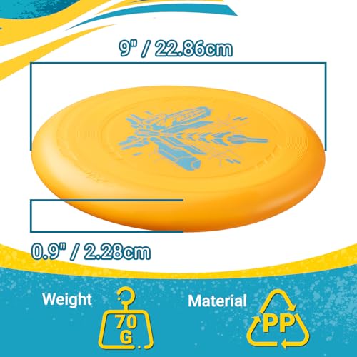 Frisbee Go Flying Disc, 9 Inch Lightweight Sports Disc for Beginners Outdoor Beach Backyard Lawn Park Camping Family Activity Game - 70g - color: V2