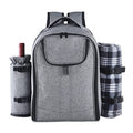 Picnic Bag Picnic Basket Tote Picnic Backpack for 4 Person Set Pack with Insulated Waterproof Pouch for Family Outdoor Campingfor Trip/Picnic/Sports/Flight, Gray