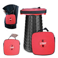 Upgraded Square Folding Stool, Max Load Capacity 485lbs, Portable Collapsible Seat, Telescoping Foldable Stool for Camping,Fishing,Hiking,Travel, Red - color: Red