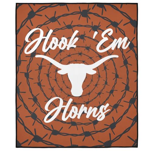 LOGOVISION University of Texas Picnic Outdoor Blanket, 50"x60" Barbed Wire, Foldable Blanket for Picnic, Beach, Camping, Park, Tailgate - color: Barbed Wire