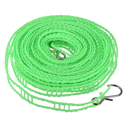 uxcell Portable Clothesline, 26.24ft Nylon Windproof Non-Slip Washing Line Rope for Courtyard Outdoor Travel Camping Laundry Drying, Green - color: Green, size: 26.24ft