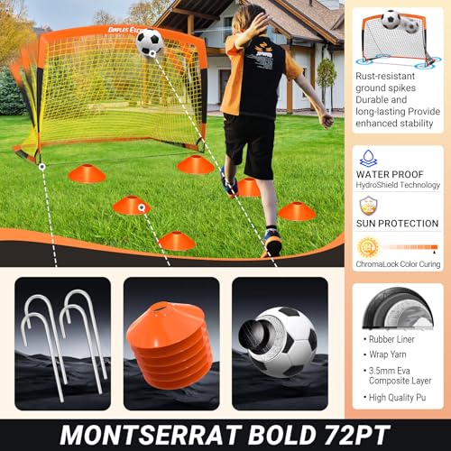 Dimples Excel Soccer Goals Kids Net for Backyard 7x5, 5x3.6, 4x3, 3x2.2 FT - style: 5x3.6 FT, 1 Pack
