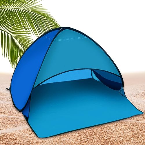 Shade Tents – Dog Pop Up Tent, Portable Travel Shelter | UV Block Folding Pet Sunshade, Wind Resistant Canopy for Outdoor Use, Lightweight Beach Tent with Mobile Mount and Easy Carry Handle - color: blue fight blue