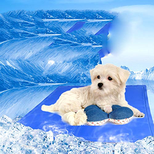 N/E ZHEXUNDIAN Cooling Mat for Dogs - Pressure Activated Gel Dog Pads - Keep Your Pet Cool,Use Indoors,Outdoors or in The Car (Color : Blue, Size : M) - size: Medium