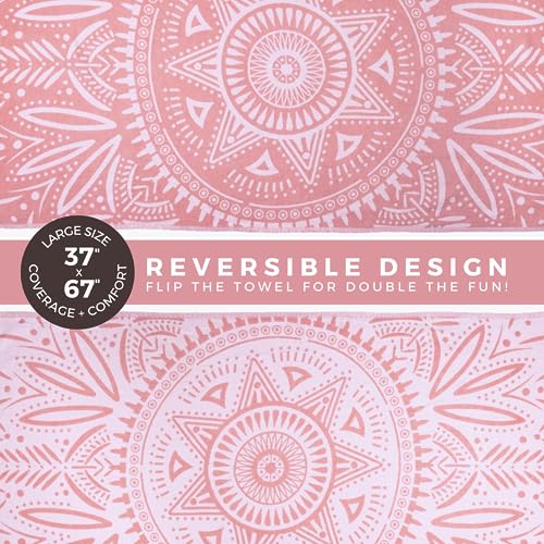 FESHKA Sand Free Turkish Beach Towel (37 x 67) Quick Dry Bath Towel, Oversized Beach Blanket, Lightweight for Travel - Made with 100% Organic Turkish Cotton - Lovesong (Pink) - color: 40 - Pink