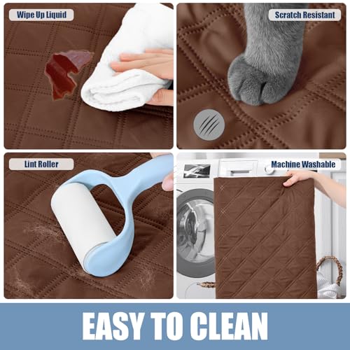 Smiry Waterproof Dog Bed Cover Pet Blanket, Soft Washable Dog Blanket for Furniture Bed Couch Sofa Reversible, Checkered (30"x53", Brown/Beige) - color: Brown/Beige, size: 30x53 Inch