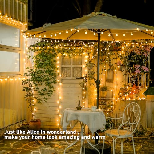 147ft Globe String Lights Outdoor Waterproof, 300 LED Indoor Christmas Lights Plug in with Remote, Hanging Fairy Light for Bedroom Holiday Party Patio Garden Christmas Decorations, Warm White - color: Warm White, size: 300 LED Plug
