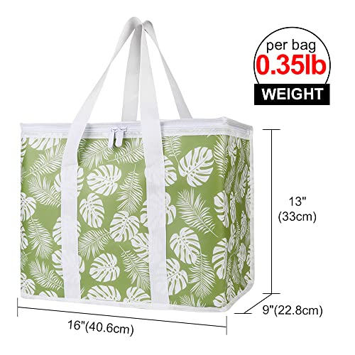 Bodaon 4-Pack Cooler Insulated Food Delivery Bag, X-Large Bags for Grocery/Catering/Shopping, Rideshare Delivery Bag, Thermal Hot Pizza, Large Cold and Frozen, XL Tote, Leaf - color: Green Leaf, size: X-Large