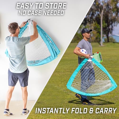 GoSports Portable Soccer Goals for Kids - 13 Color Options - Choose 4 x 3 ft or 6 x 4 ft - Team Tone Pop Up Nets for Backyard - color: Light Blue, style: 4 ft x 3 ft