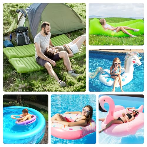 Portable Air Pump for Inflatables, Rechargeable Air Mattress Pump, 400L/min Quick-Fill Inflate & Deflate, 6000mAh Battery Powered Pump for Air Beds, Pool Floats, Vacuum Storage Bags