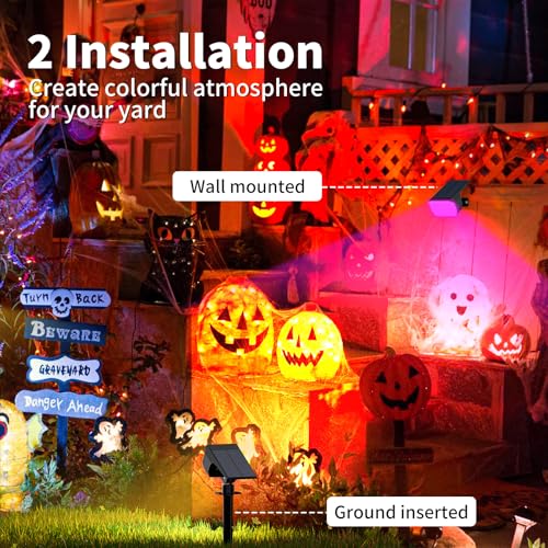 WENATY Solar Spot Lights Outdoor Color Changing, [7 Mode/12 Pack] Christmas Landscape Spotlights, Solar Lights Outdoor Waterproof, Solar Led Powered Flood Light for Outside Pathway Yard Garden Walkway - color: Multicolor, size: 12 Pack