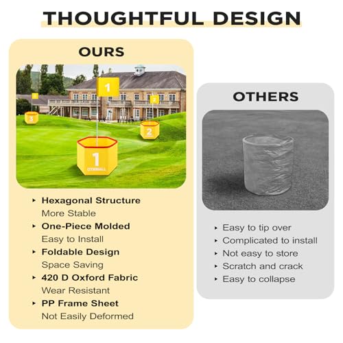 Backyard Golf Set for Kids, Adults and Family, Portable 6 Holes Golf Course with Balls, Flags and Carry Bag for Lawn, Park, Beach and Hotel - Yellow - color: Yellow, size: 6 Holes