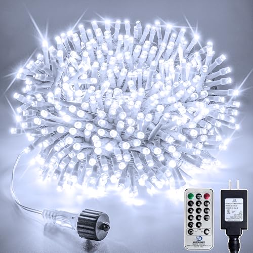 66FT 200 LED Christmas Tree Lights, Bright Cool White Outdoor Christmas String Lights for House, Fairy Lights with 8 Modes, Waterproof & Durable Indoor Outdoor Decor, Timer Included - color: Cool Whtie, size: 200LED