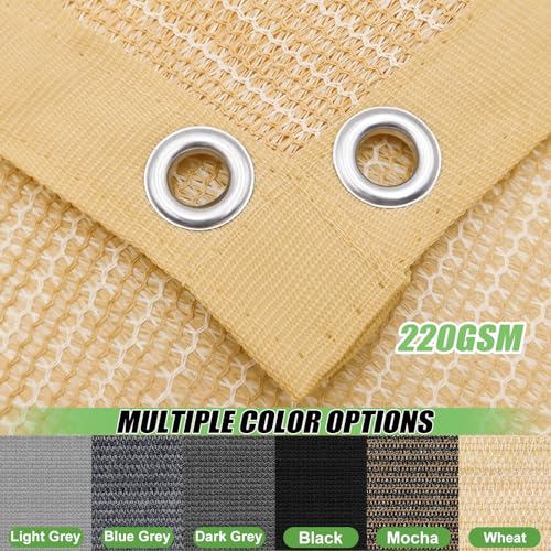 90% Outdoor Sun Shade Cloth, 6'×12' Pergola Shade Cover with Grommets, Privacy Screen Sunshades for Patio Garden Backyard Plant, Wheat - color: Wheat, size: 0 6 X 1 2 FT