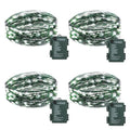 4 Pack Fairy Lights Battery Operated, 16.4 Ft 50 LED Starry Fairy Lights with Auto Timer Dark Green Copper Wire Twinkle Lights IP65 Waterproof for Wedding Bedroom Christmas (Cool White) - color: Cool White-Green Wire