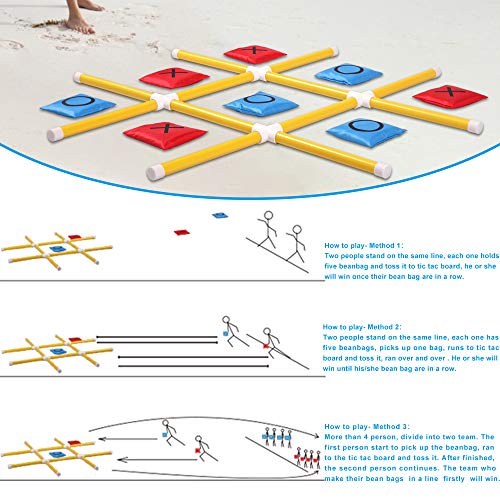 OTTARO Giant Tic Tac Toe Game Outdoor Indoor for Family, Outdoor Bean Bag Toss Game for Adults and Kids(3ft x 3ft)