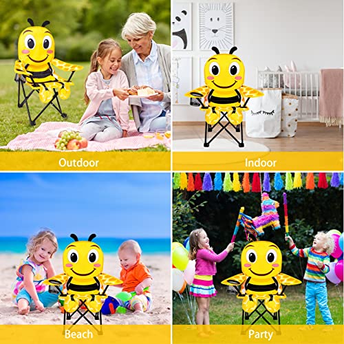 KABOER Kids Outdoor Folding Lawn and Camping Chair with Cup Holder and Carrying Bag, Children's Camping Chairs - color: Bee