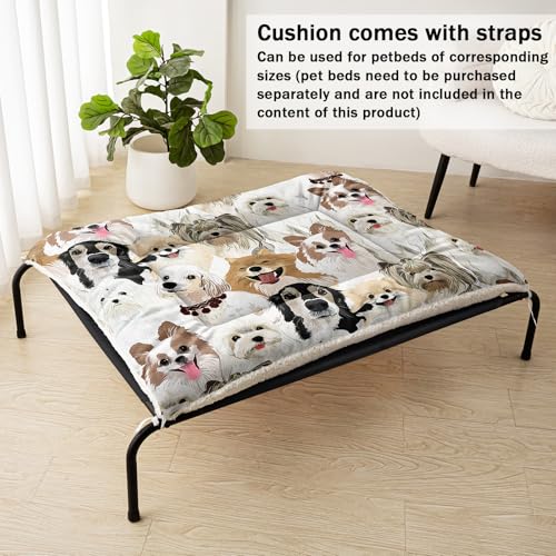 Nttopship Dog Cat Bed Mat Ultra Soft Fluffy Pet Bed Washable Fashion Dog Crate Beds Comfy Comfy Pet Sleeping Pad Suitable for Pet Raised Bed(30"x26") - color: Dog, size: Medium