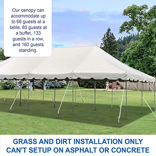 Party Tents Direct 20 x 40 Weekender Pole Tent with Sidewalls, Heavy Duty Waterproof PVC White Canopy, Easy Up Outdoor Event Pavilion Gazebo for Weddings, Parties, Graduations, and Banquets - color: White, size: 20' x 40'