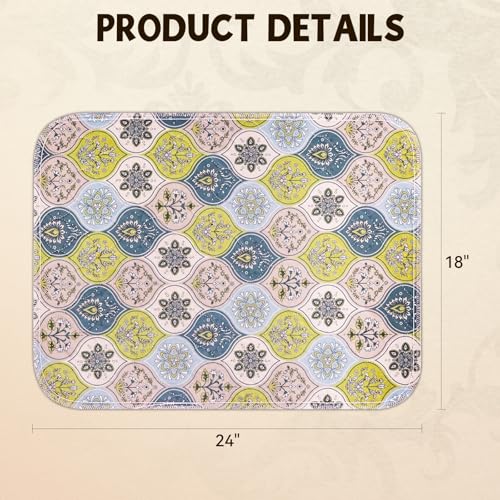 Washable Pee Pads for Dogs, Stylish Absorbent Reusable Training Dog Pads, Non-Slip and Leak-Proof Puppy Pads, Potty Pads for Crates, Whelping, Playpen, Bed and Floors, Cream/Multi 4 Pack 18" x24" - color: Cream/Multi, size: 18" x 24" 4PACK