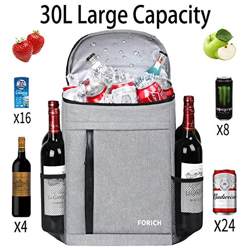 FORICH Soft Cooler Backpack Insulated Waterproof Backpack Cooler Bag Leak Proof Portable Small Cooler Backpacks to Work Lunch Travel Beach Camping Hiking Picnic Fishing Beer for Men Women - color: S - Gray