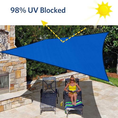Quictent 20x16ft 185G HDPE Rectangle Sun Shade Sail Canopy 98% UV Block Outdoor Patio Garden with Hardware Kit (Blue) - color: Blue, size: 20 x 16 ft, style: Rectangle